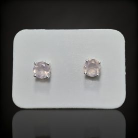 Rózsakvarc ezüst fülbevaló