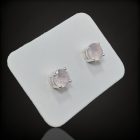 Rózsakvarc ezüst fülbevaló