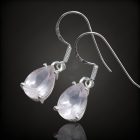 Rózsakvarc ezüst fülbevaló