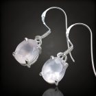Rózsakvarc ezüst fülbevaló