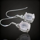 Rózsakvarc ezüst fülbevaló