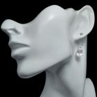 Rózsakvarc ezüst fülbevaló