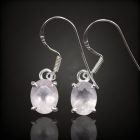 Rózsakvarc ezüst fülbevaló