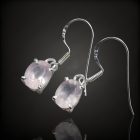 Rózsakvarc ezüst fülbevaló