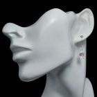 Rózsakvarc ezüst fülbevaló