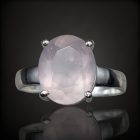 Rózsakvarc ezüst gyűrű