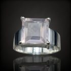 Rózsakvarc ezüst gyűrű