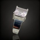 Rózsakvarc ezüst gyűrű