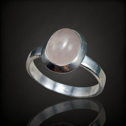 Rózsakvarc ezüst gyűrű