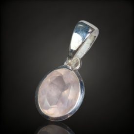 Rózsakvarc ezüst medál