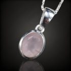 Rózsakvarc ezüst medál