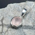 Rózsakvarc ezüst medál