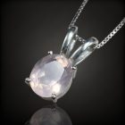 Rózsakvarc ezüst medál