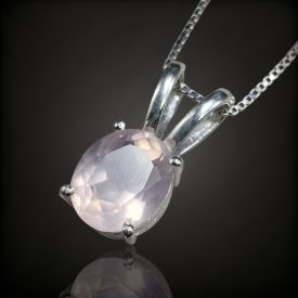 Rózsakvarc ezüst medál