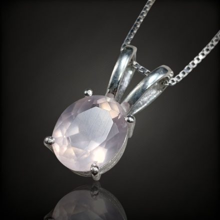 Rózsakvarc ezüst medál