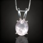 Rózsakvarc ezüst medál