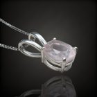 Rózsakvarc ezüst medál