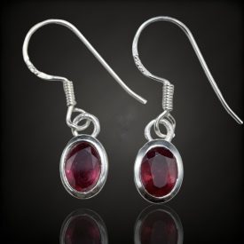 Rubin ezüst fülbevaló