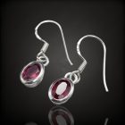 Rubin ezüst fülbevaló
