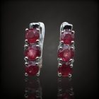 Rubin ezüst fülbevaló