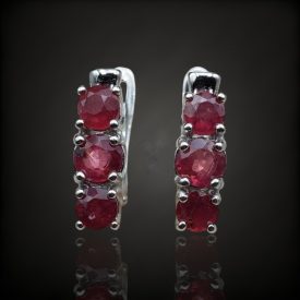 Rubin ezüst fülbevaló