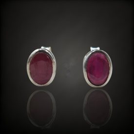 Rubin ezüst fülbevaló