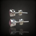 Rubin ezüst fülbevaló