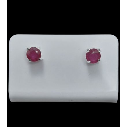 Rubin ezüst fülbevaló