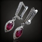 Rubin ezüst fülbevaló