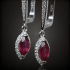 Rubin ezüst fülbevaló