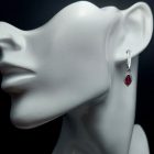 Rubin ezüst fülbevaló