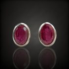 Rubin ezüst fülbevaló