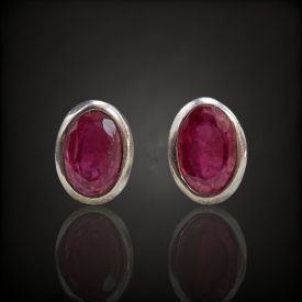 Rubin ezüst fülbevaló