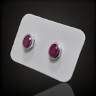 Rubin ezüst fülbevaló