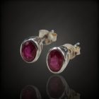 Rubin ezüst fülbevaló