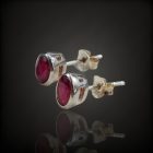 Rubin ezüst fülbevaló