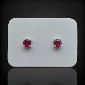 Rubin ezüst fülbevaló