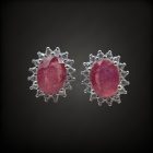 Rubin ezüst fülbevaló