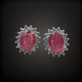 Rubin ezüst fülbevaló