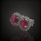 Rubin ezüst fülbevaló