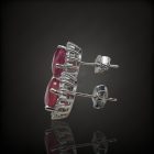 Rubin ezüst fülbevaló