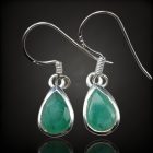 Smaragd ezüst fülbevaló