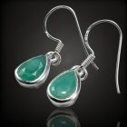 Smaragd ezüst fülbevaló
