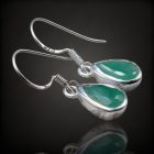 Smaragd ezüst fülbevaló