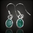 Smaragd ezüst fülbevaló