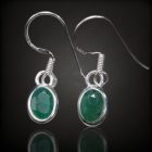 Smaragd ezüst fülbevaló
