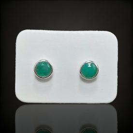 Smaragd ezüst fülbevaló