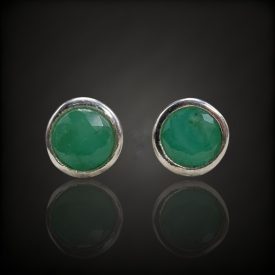 Smaragd ezüst fülbevaló