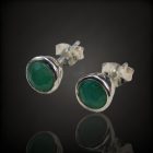Smaragd ezüst fülbevaló