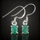 Smaragd ezüst fülbevaló